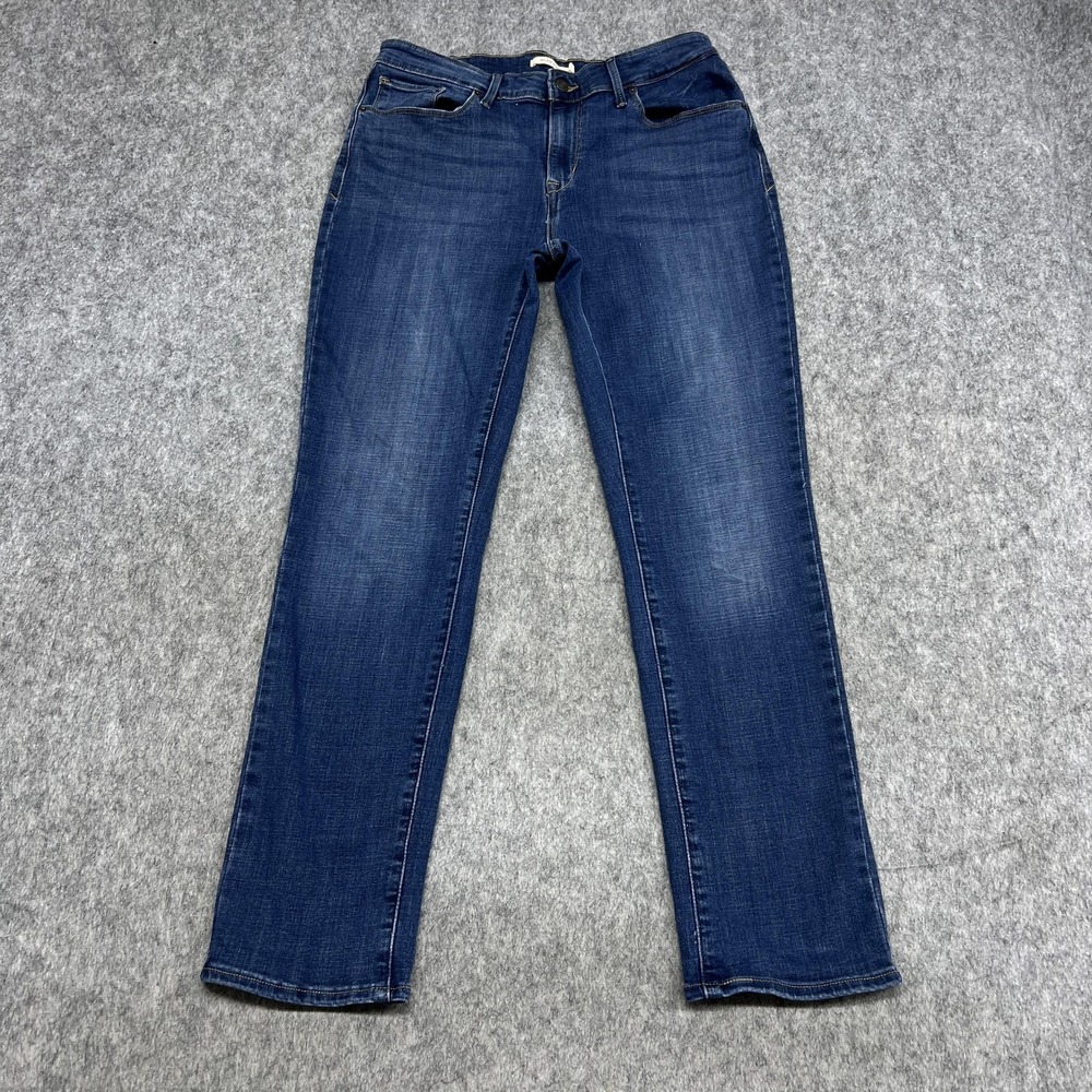 Levis Jeans Womens 32x30 Blue Mid Rise Skinny Slim Fit Stretch Denim Medium Wash